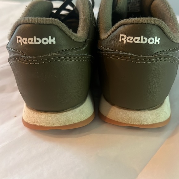 Reebok Classic Leather Kids Army Green Sneakers Size Toddler 10 - Picture 4 of 6